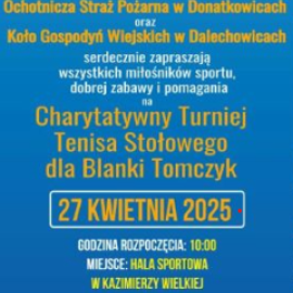 Charytatywny Turniej Tenisa Stołowego dla Blanki Tomczyk